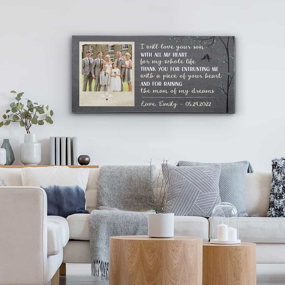 I Will Love Your Son With All My Heart For My Whole Life Custom Photo Canvas Print