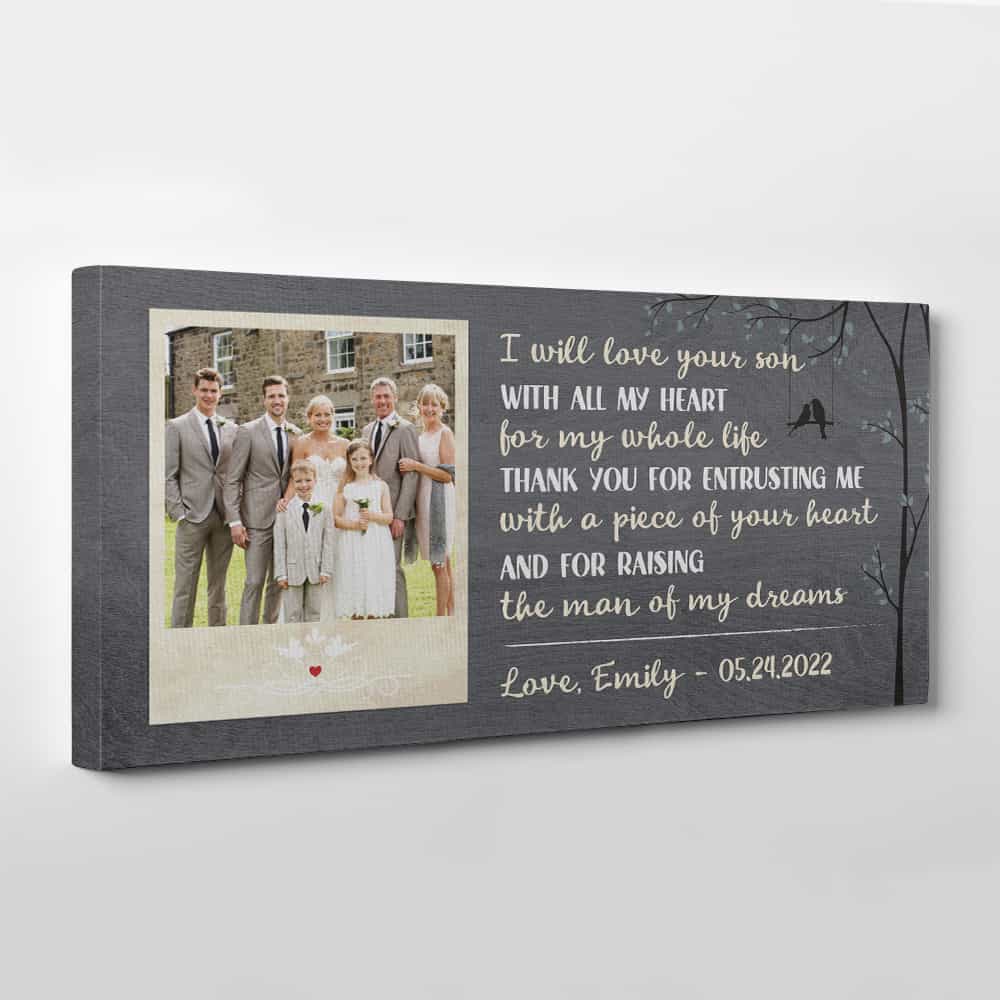 I Will Love Your Son With All My Heart For My Whole Life Custom Photo Canvas Print