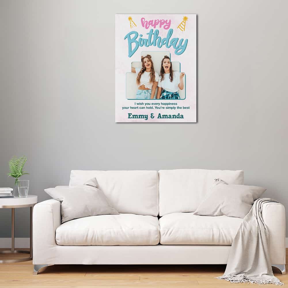 I Wish You Every Happiness Your Heart Can Hold Custom Photo Canvas Print