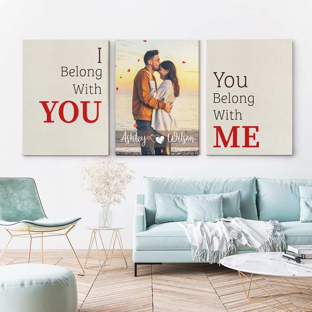 I Belong With You, You Belong With Me Split Canvas Prints - Set of 3 canvas