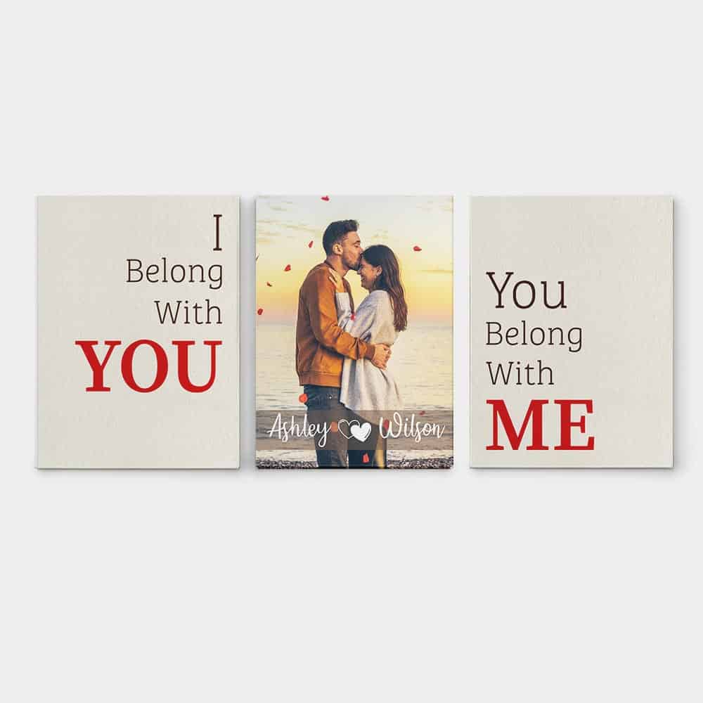 I Belong With You, You Belong With Me Split Canvas Prints - Set of 3 canvas