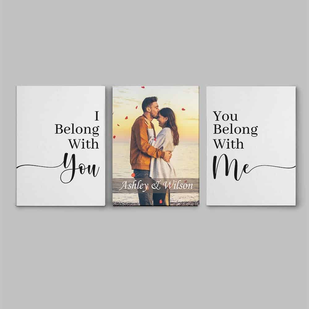I Belong With You, You Belong With Me Split Canvas Prints - Set of 3 canvas