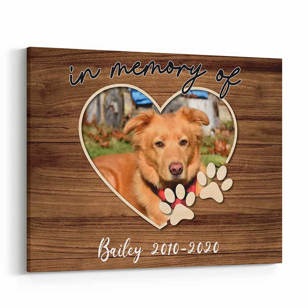 In Loving Memory of Dog Gifts Custom Photo Canvas Print