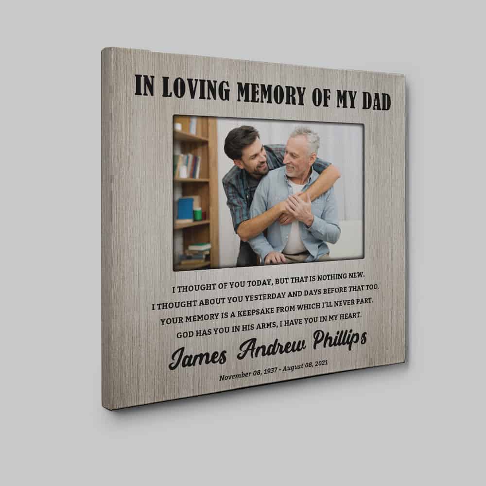 “In Loving Memory Of My Dad” Custom Photo Canvas Print