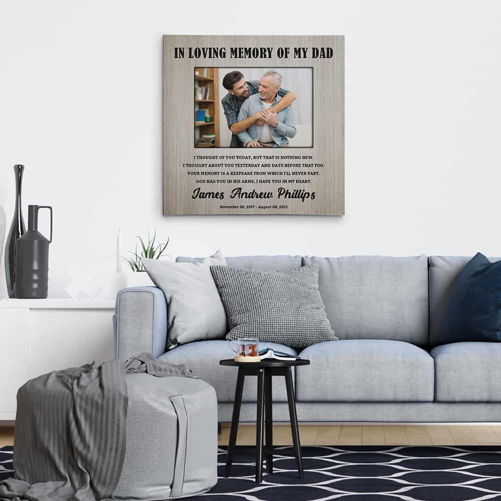 “In Loving Memory Of My Dad” Custom Photo Canvas Print
