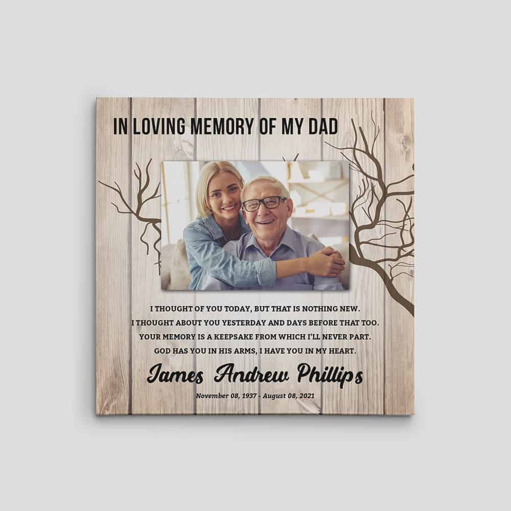 “In Loving Memory Of My Dad” Custom Photo Canvas Print
