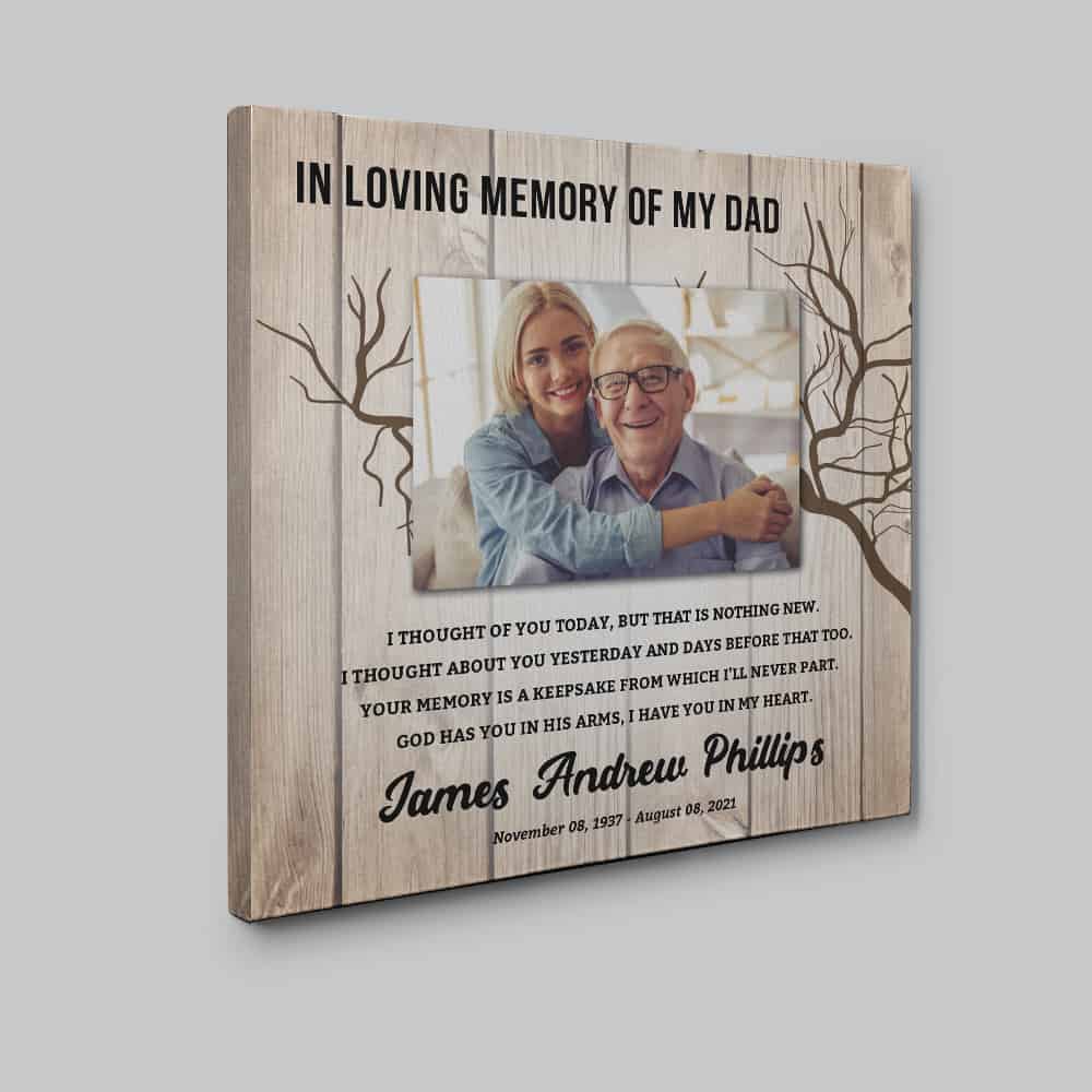 “In Loving Memory Of My Dad” Custom Photo Canvas Print