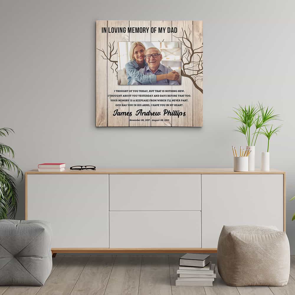 “In Loving Memory Of My Dad” Custom Photo Canvas Print