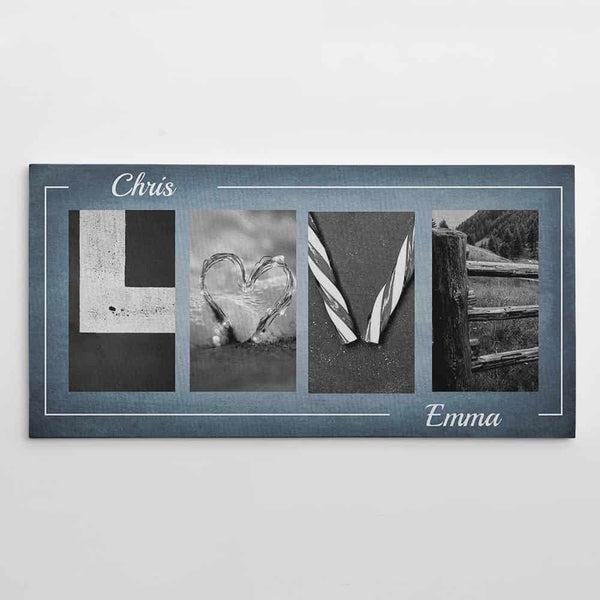 LOVE Alphabet Image Custom Name Canvas Print