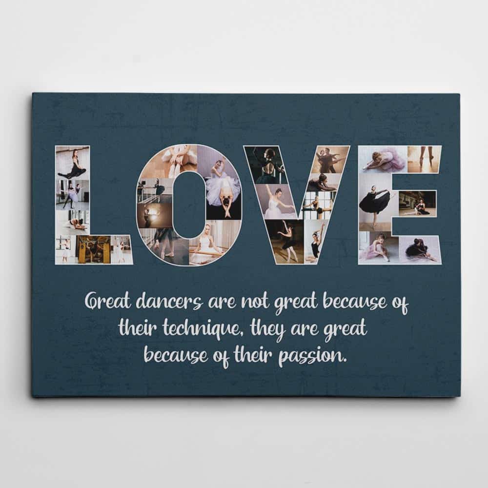 Love Dance Photo Collage Landscape Canvas Wall Art