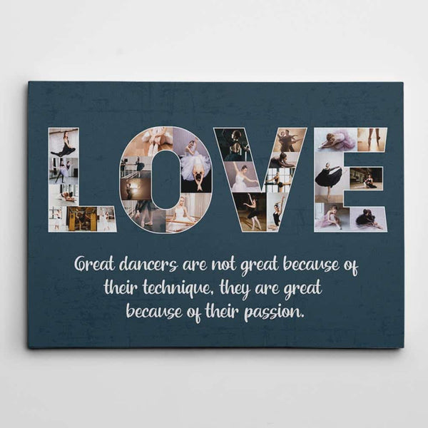 Love Dance Photo Collage Landscape Canvas Wall Art