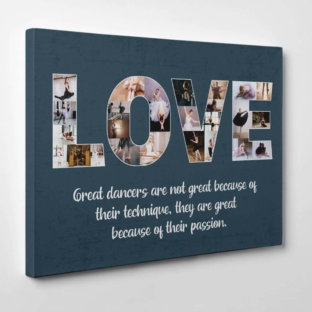 Love Dance Photo Collage Landscape Canvas Wall Art