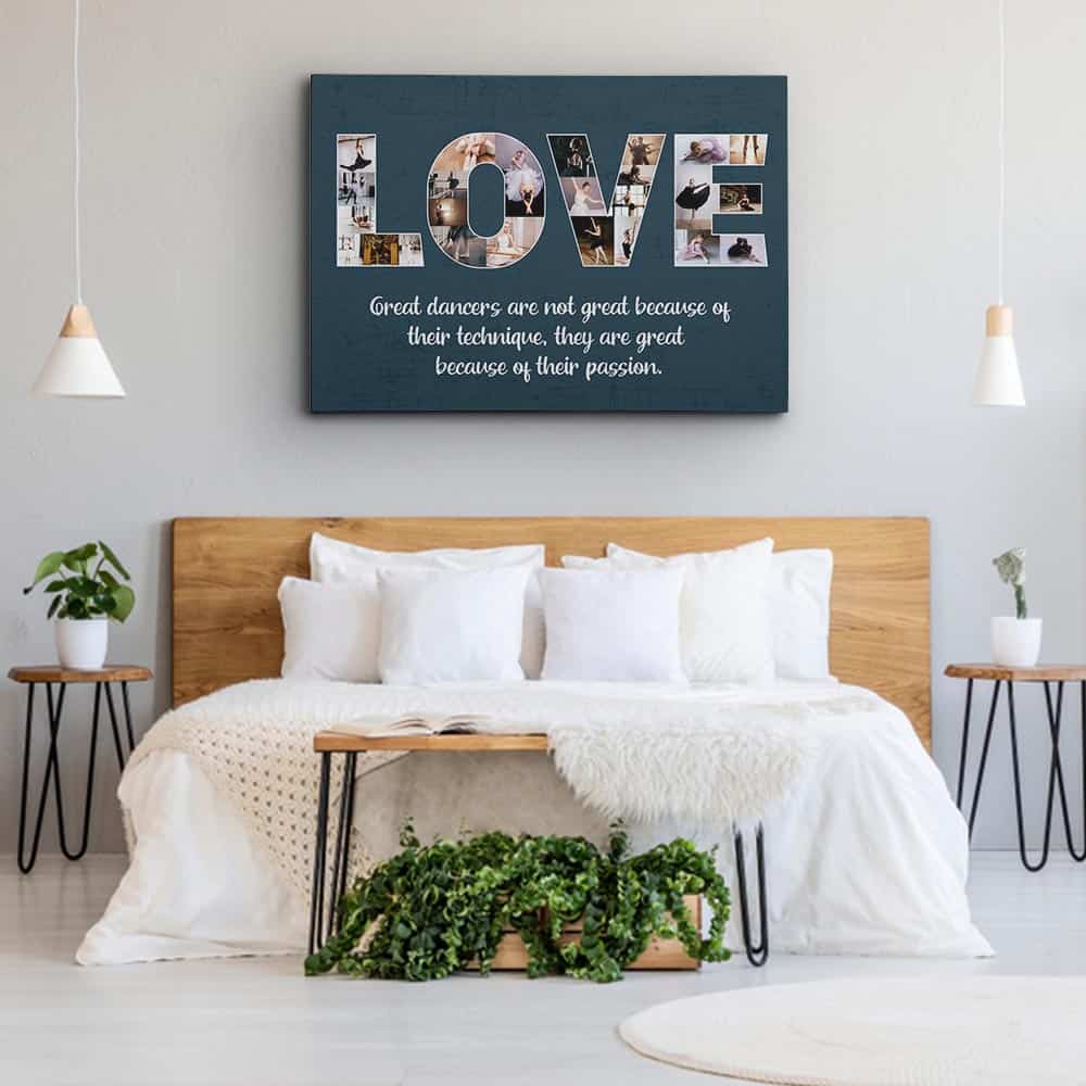 Love Dance Photo Collage Landscape Canvas Wall Art