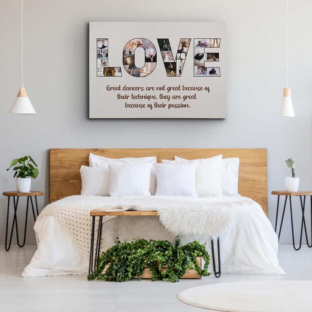 Love Dance Photo Collage Landscape Canvas Wall Art