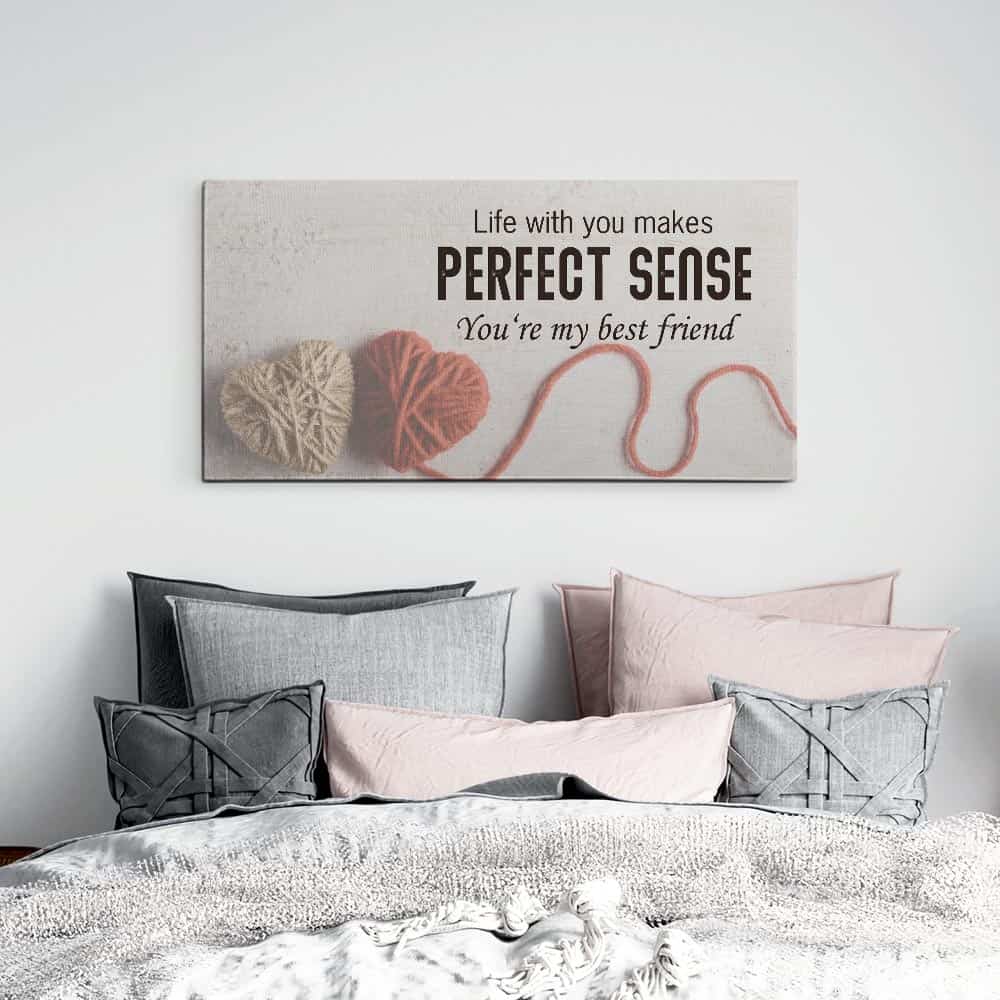 “Life With You Makes Perfect Sense” Canvas Sign