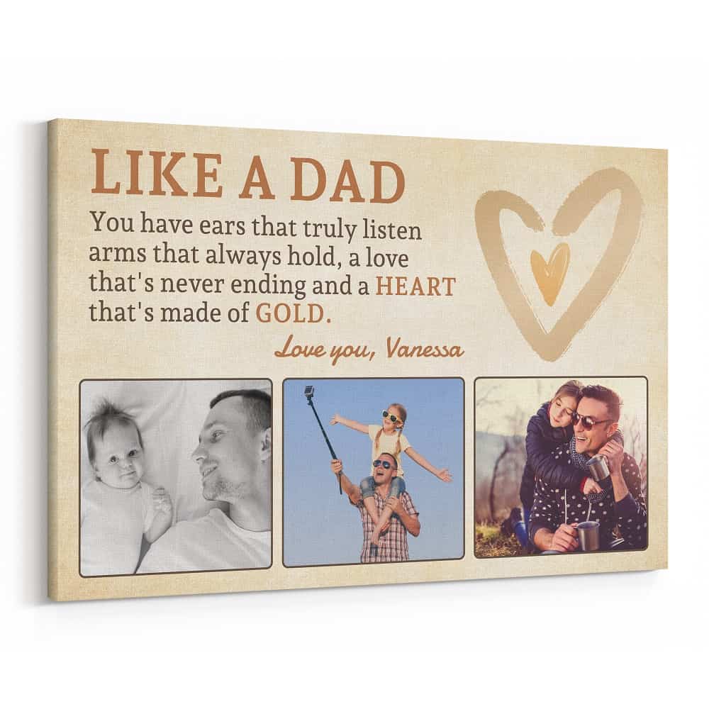 Like A Dad Custom Photo Canvas Print
