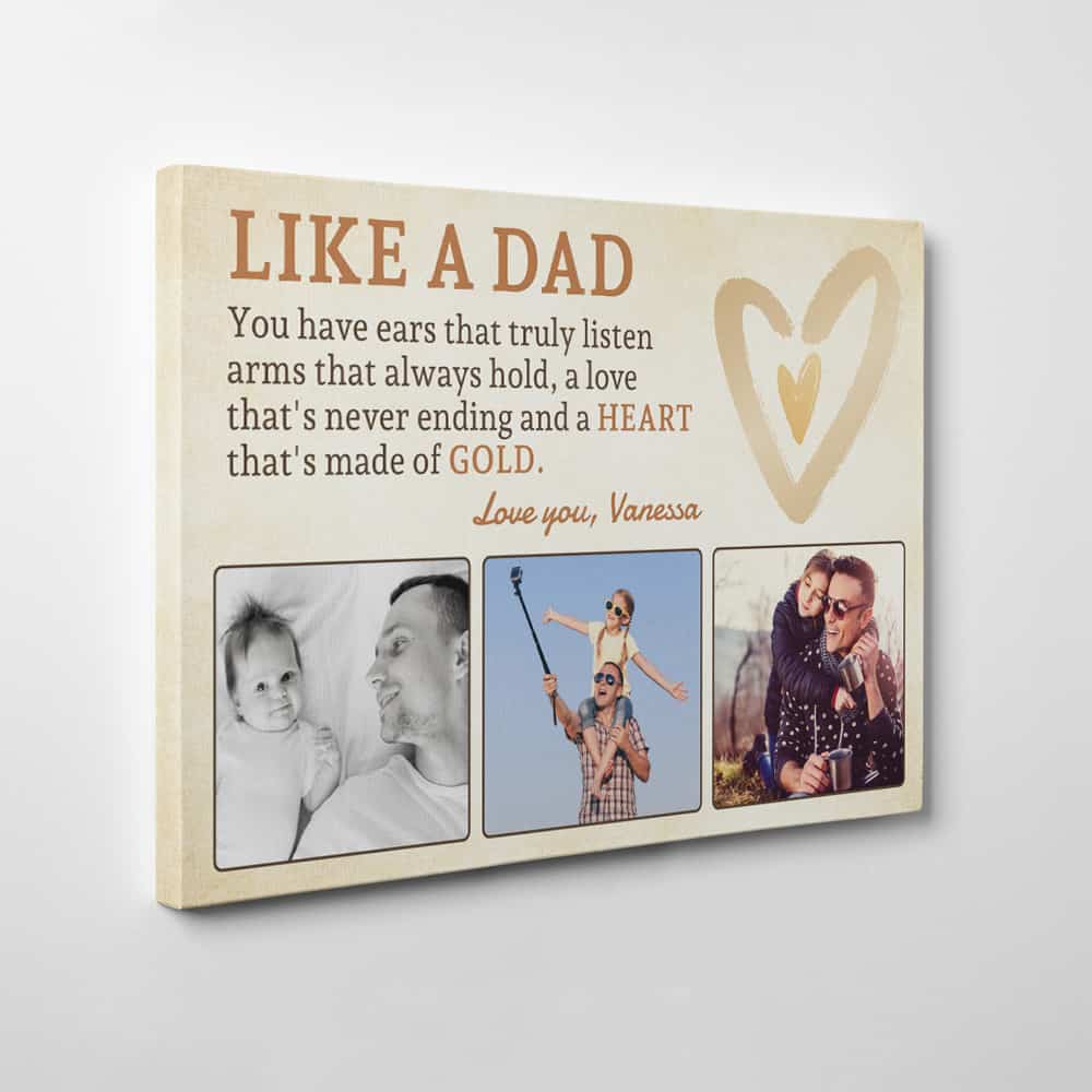 Like A Dad Custom Photo Canvas Print