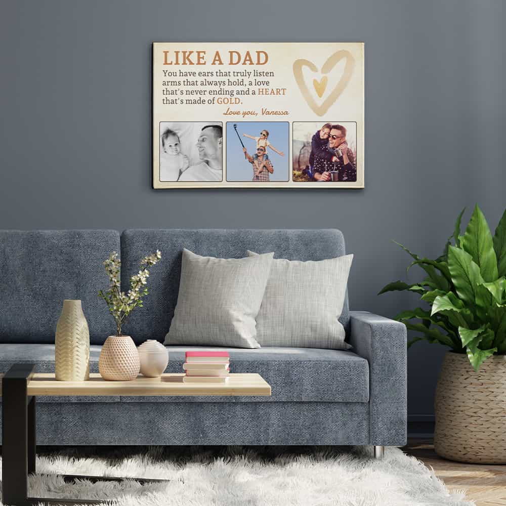 Like A Dad Custom Photo Canvas Print