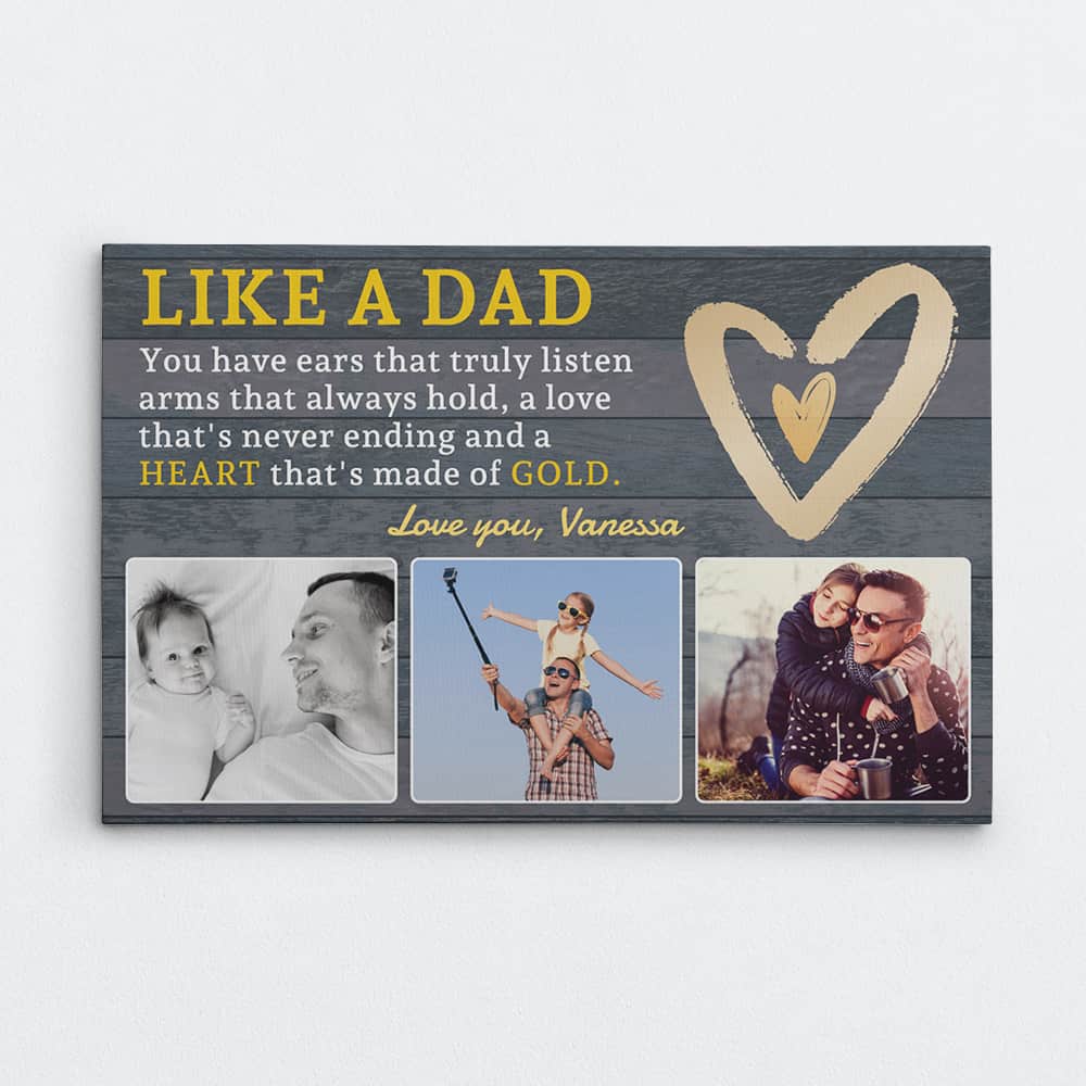 Like A Dad Custom Photo Canvas Print gifts for stepdad