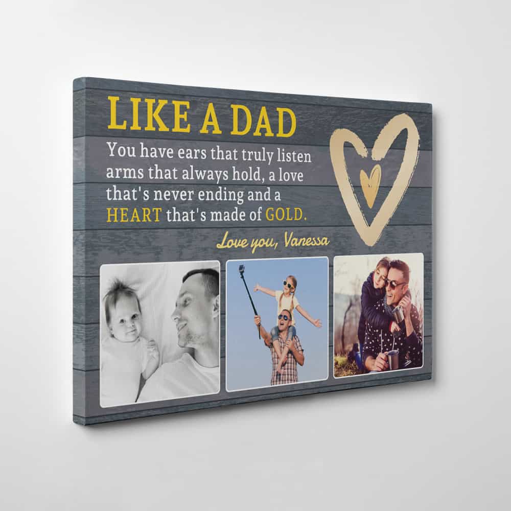Like A Dad Custom Photo Canvas Print