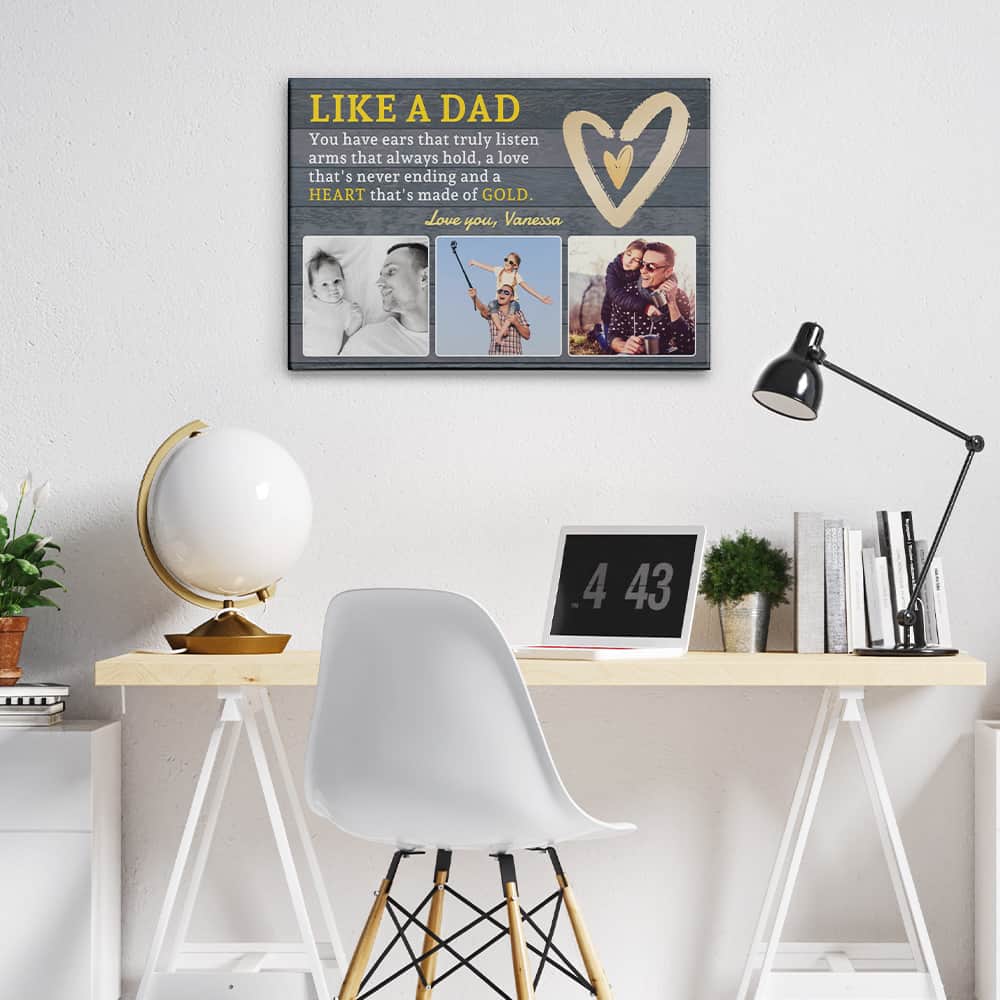 Like A Dad Custom Photo Canvas Print