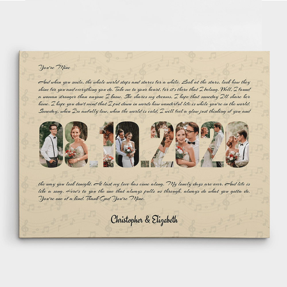 Love Song Happy Anniversary Photo Collage Canvas Print