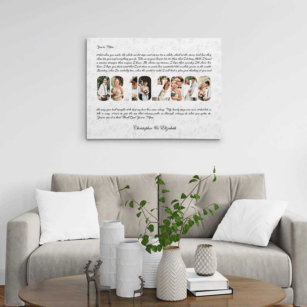 Love Song Happy Anniversary Photo Collage Canvas Print