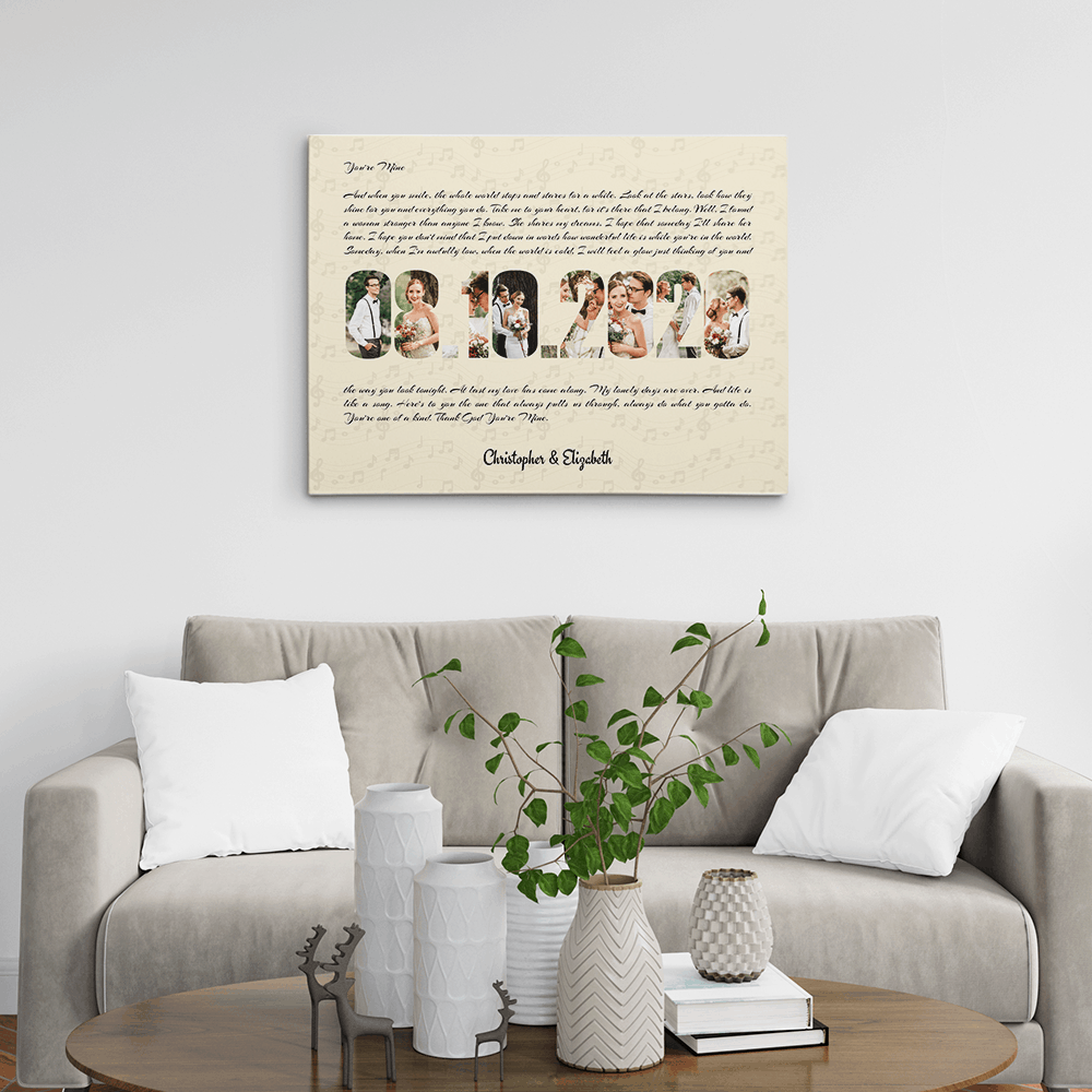 Love Song Happy Anniversary Photo Collage Canvas Print