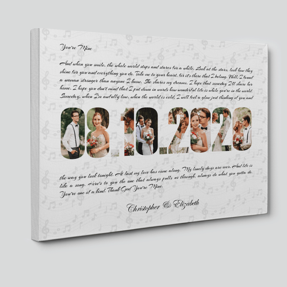 Love Song Happy Anniversary Photo Collage Canvas Print