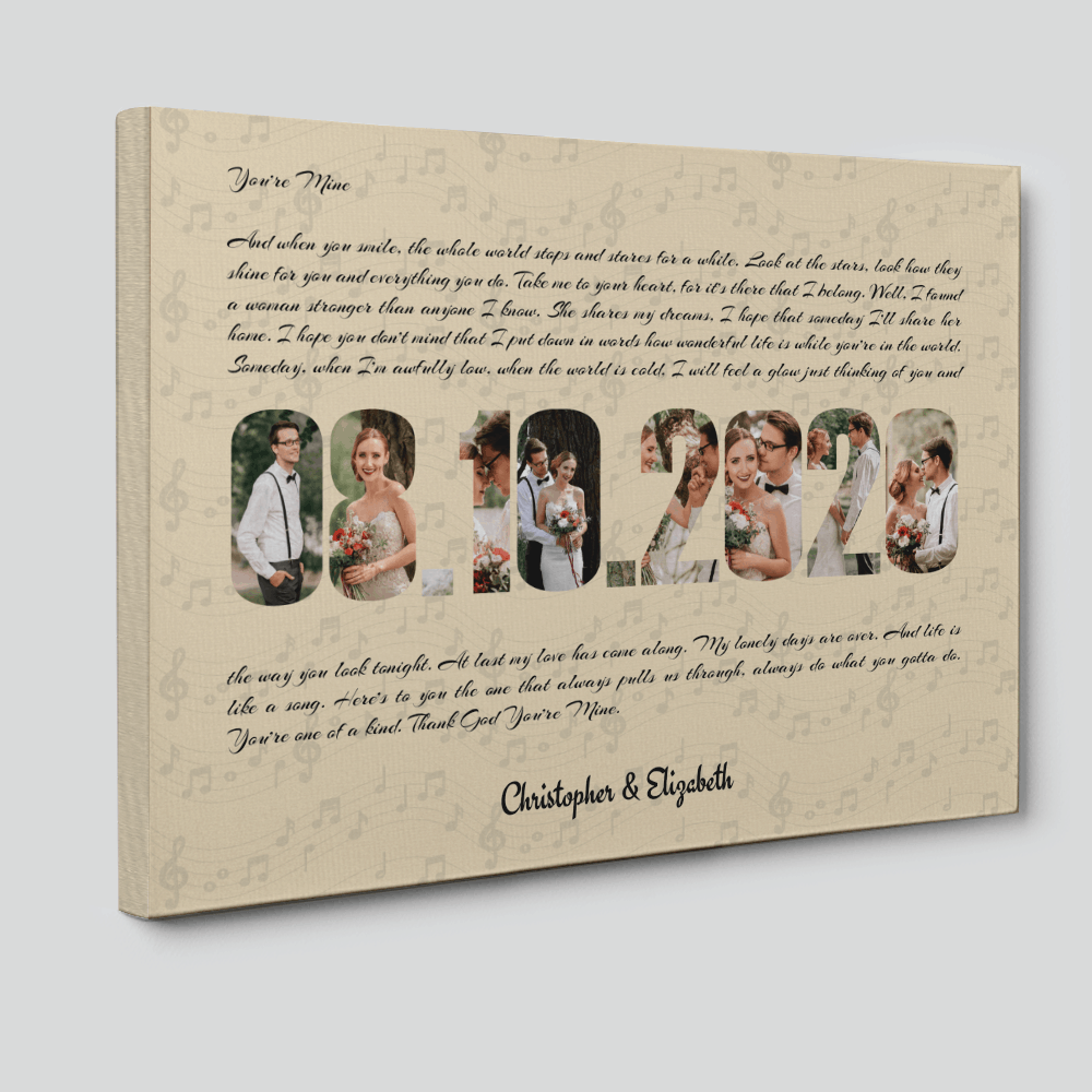 Love Song Happy Anniversary Photo Collage Canvas Print
