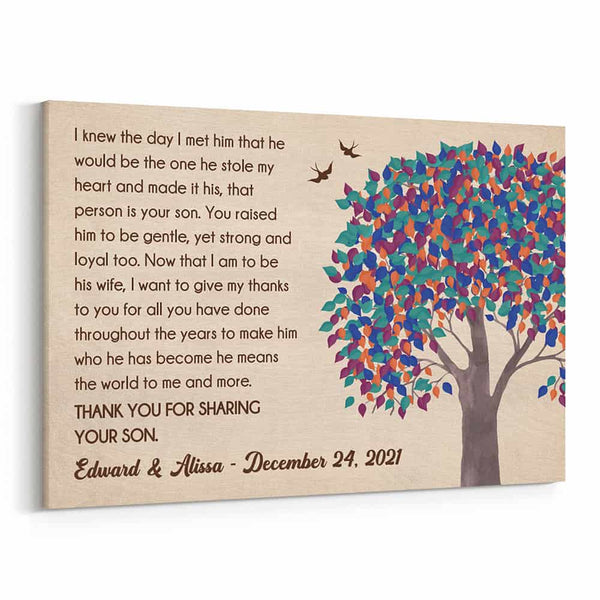 Mother Of The Groom Gift Personalized Canvas Print