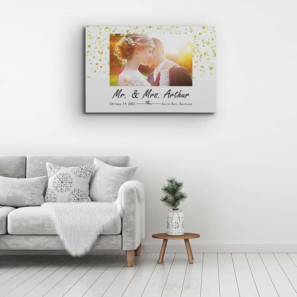 Mr & Mrs Custom Photo Canvas Print