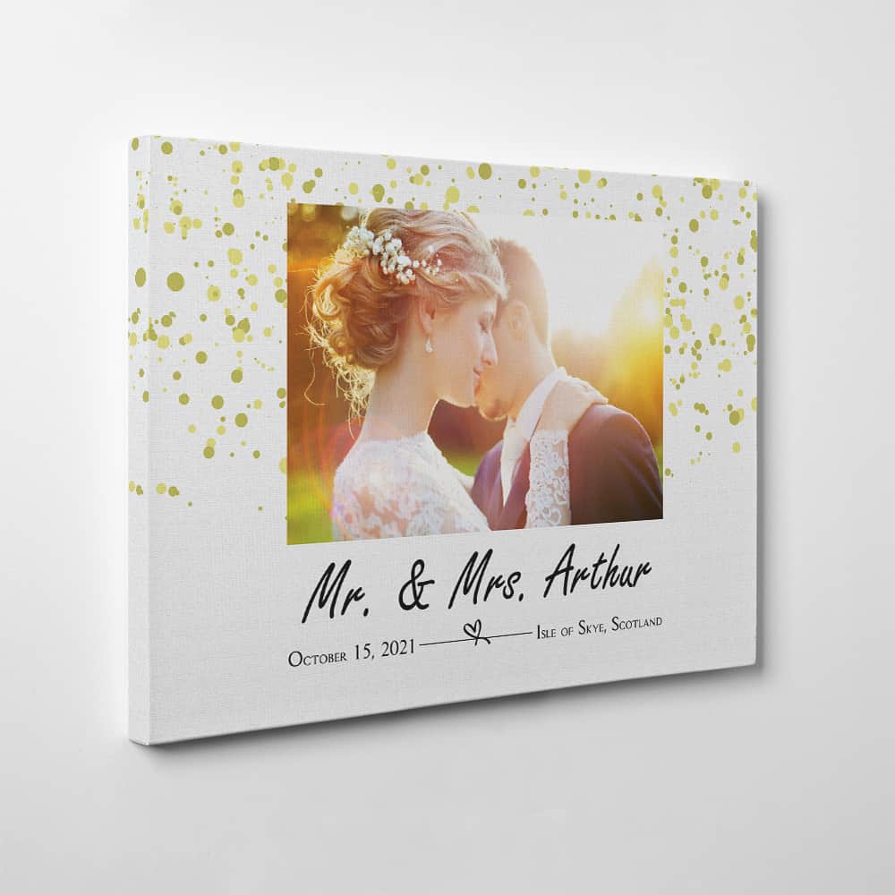 Mr & Mrs Custom Photo Canvas Print