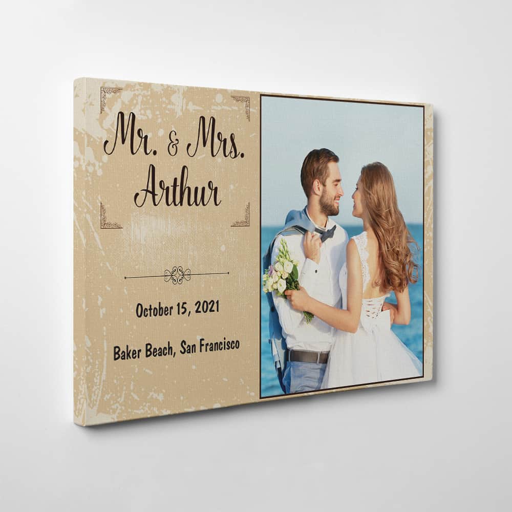 Mr & Mrs Custom Photo Canvas Print