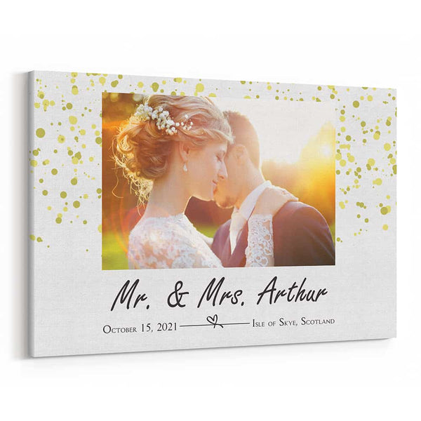 Mr & Mrs Custom Photo Canvas Print
