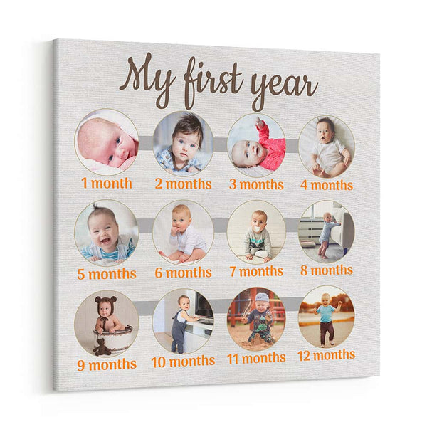 My First Year Custom Baby Canvas Print