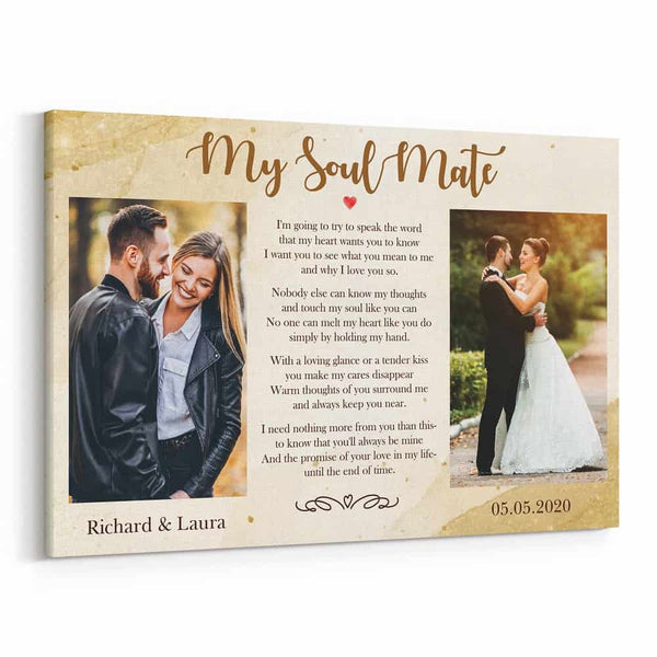 My Soul Mate Custom Photo Canvas Print