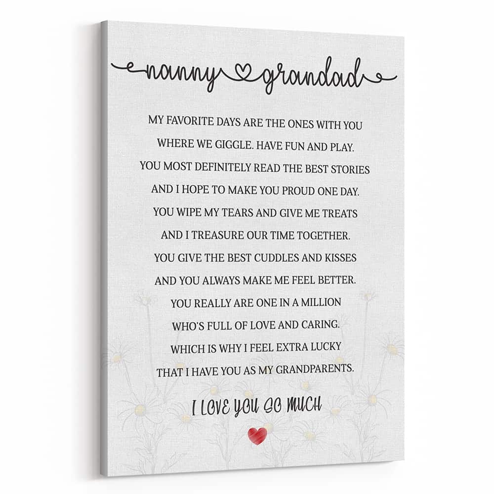 Nanny and Grandad I Love You So Much Canvas Print
