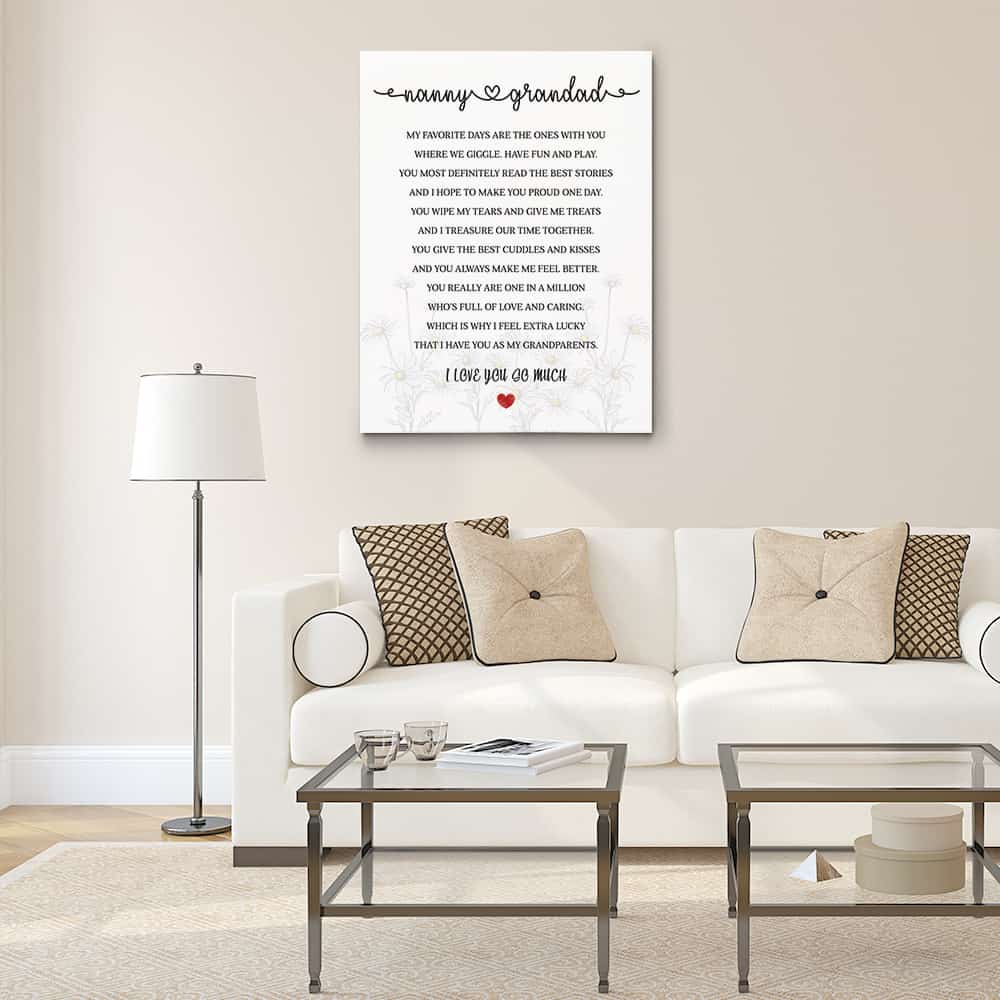 decor home with Nanny and Grandad I Love You So Much Canvas Print