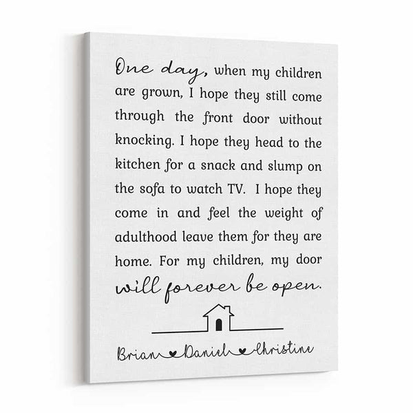 One Day When My Children Are Grown Custom Canvas Print