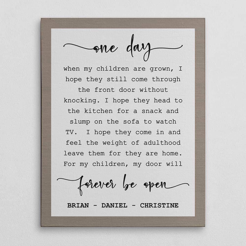 One Day When My Children Are Grown...Custom Canvas Print