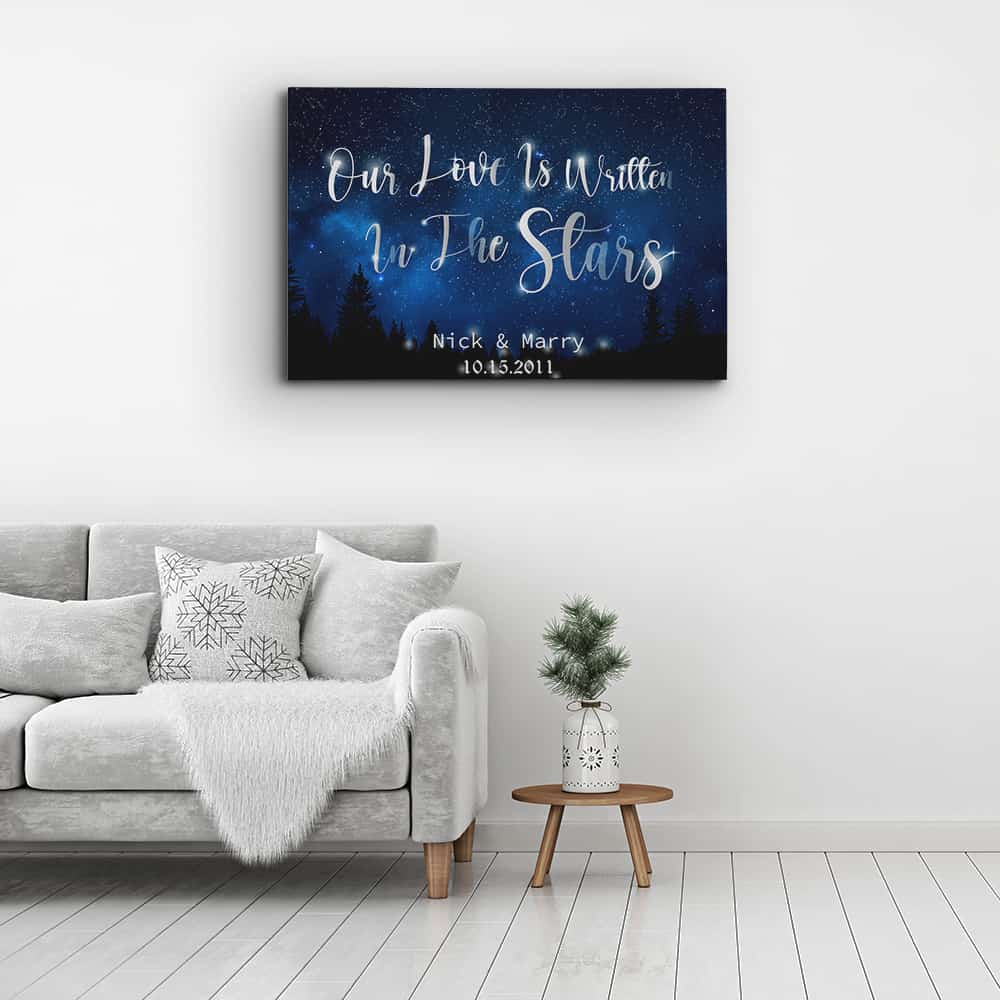 Our Love Is Written In The Stars 10 Years Star Map Canvas Print