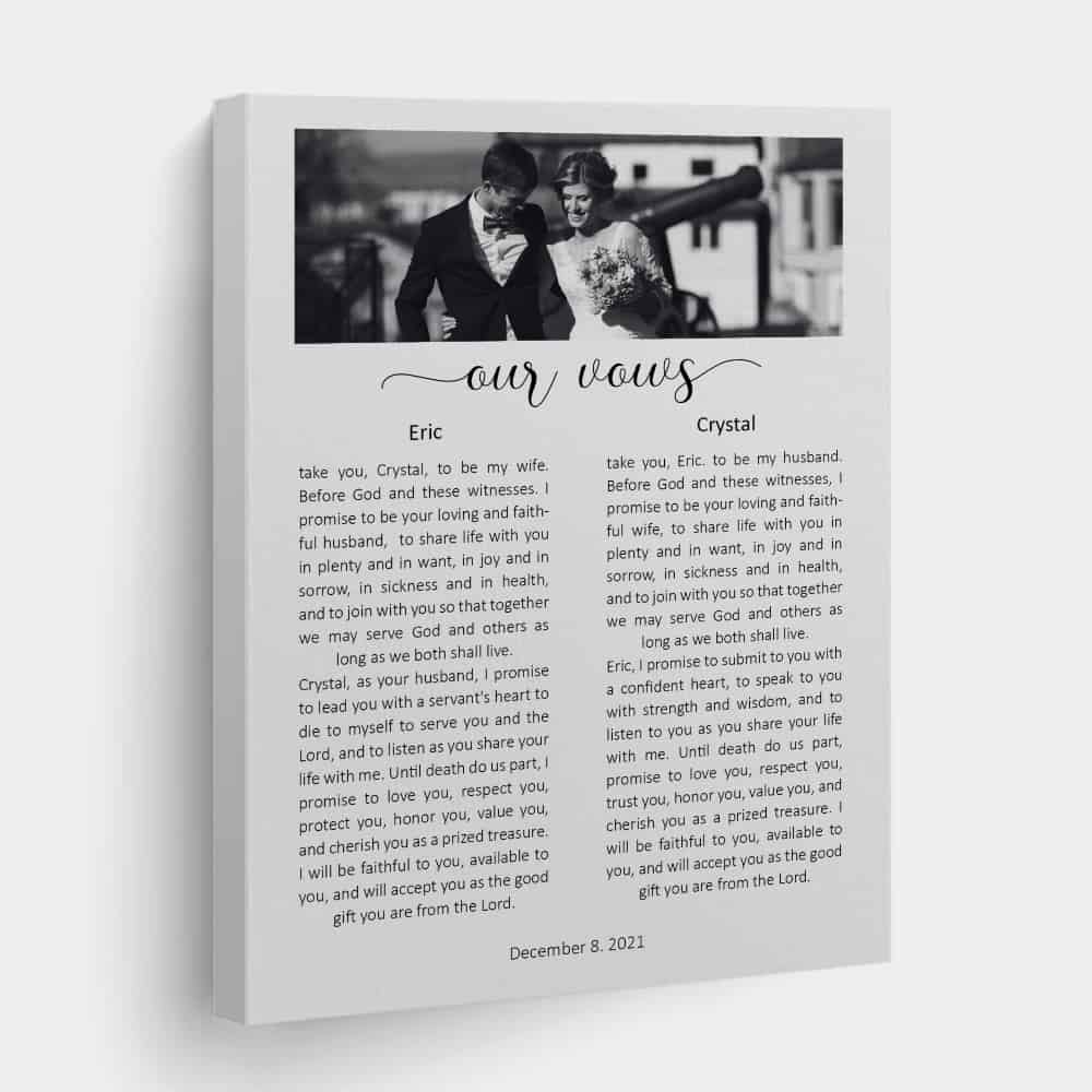 Custom Wedding Vows Canvas Print