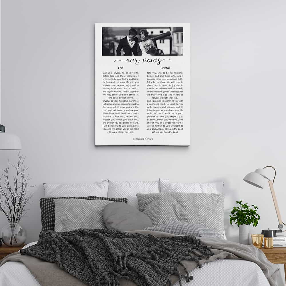Custom Wedding Vows On Canvas