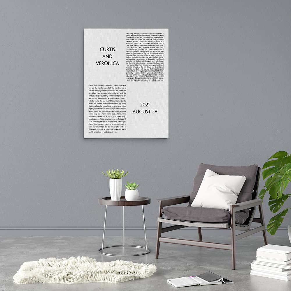 Our Vows Custom Canvas Print