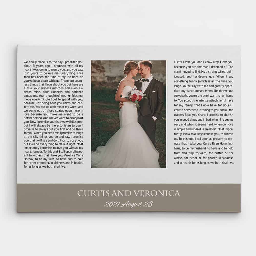Our Vows Custom Canvas Print