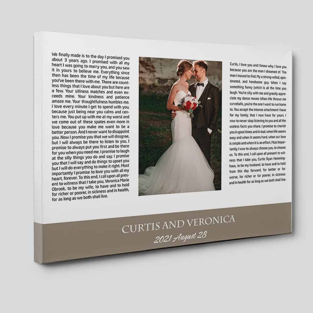 Our Vows Custom Canvas Print