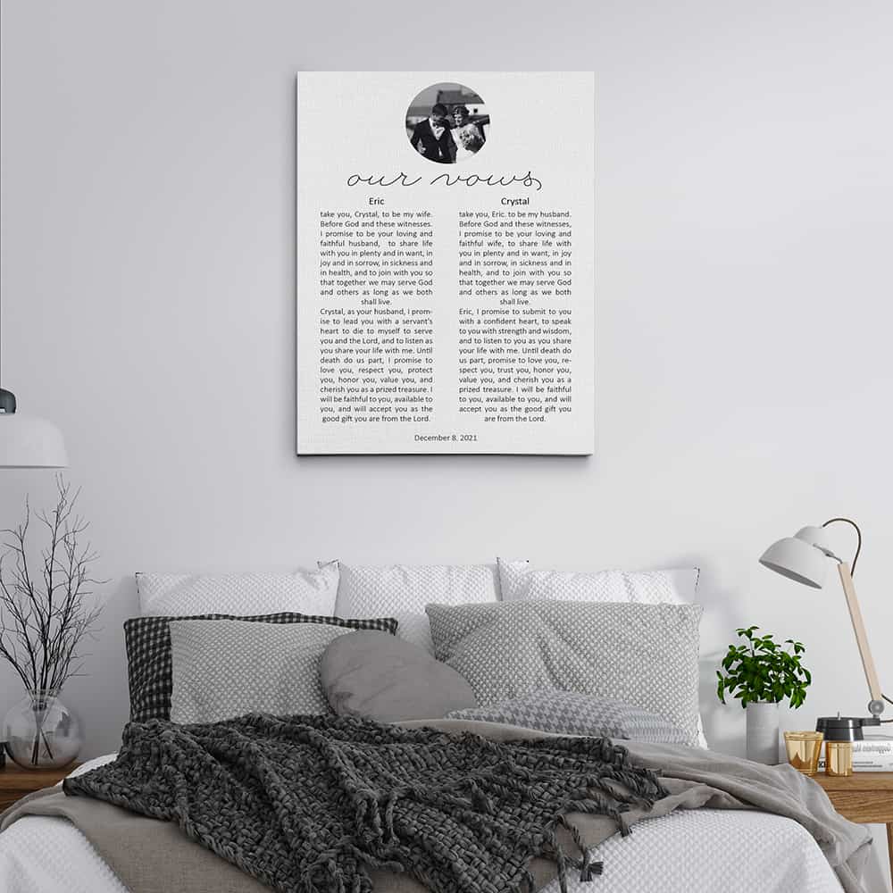 Custom Wedding Vows Canvas Print