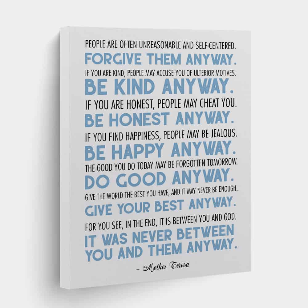 Mother Teresa Quote Canvas Print