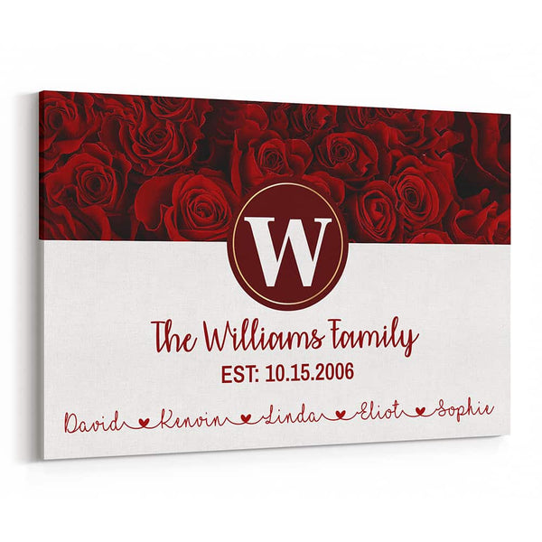 Personalized Family Last Names Canvas Print